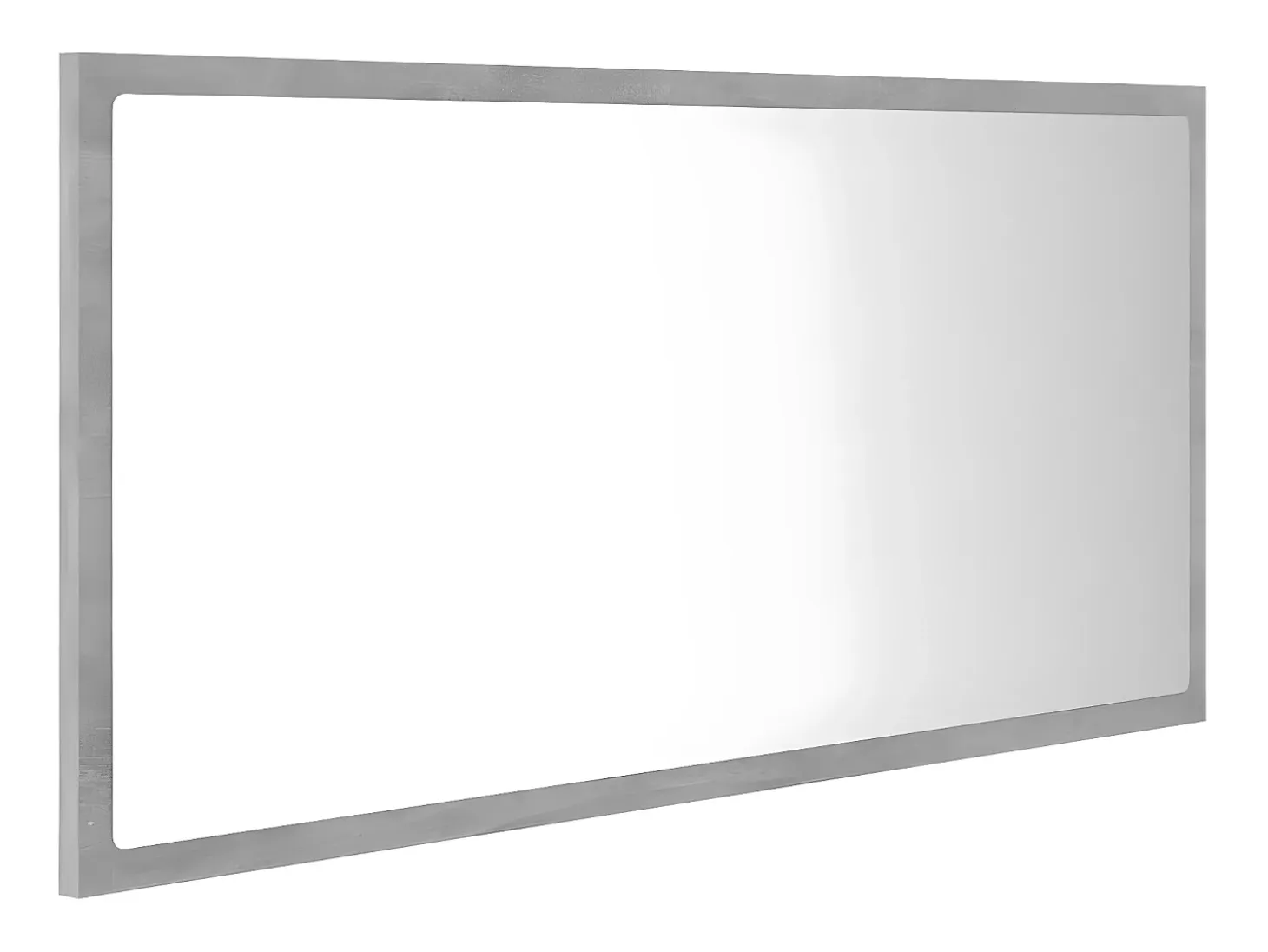 Espejo de baño LED acrílico gris hormigón 90x8,5x37 cm ES450939