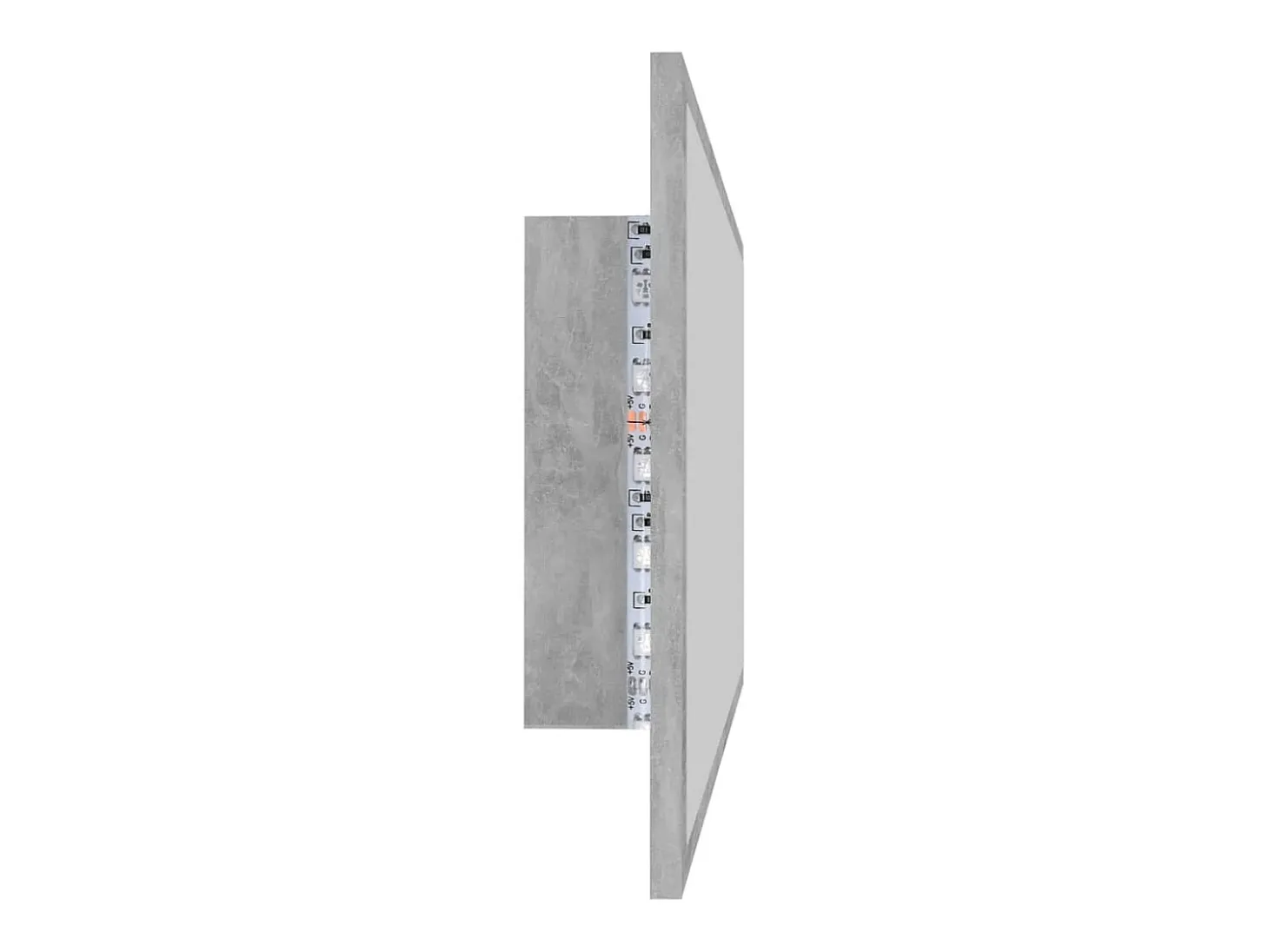 Espejo de baño LED acrílico gris hormigón 90x8,5x37 cm ES450939