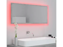 Espejo de baño LED acrílico gris hormigón 100x8,5x37 cm ES985910