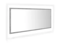 Espejo de baño LED acrílico gris hormigón 100x8,5x37 cm ES985910