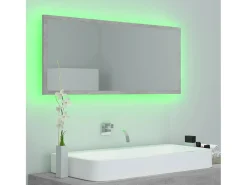 Espejo de baño LED acrílico gris hormigón 100x8,5x37 cm ES985910