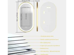 Espejo de baño LED antivaho 3 colores regulables 120x60x4cm