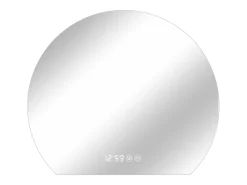 Espejo de baño LED redondo, 80 cm, color plata con función antivaho - Cristal y metal
