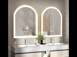 Espejo de baño LED 60x90cm con iluminación espejo iluminado de pared 3 colores ajustables 60x90x4cm