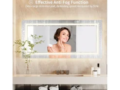 Espejo de baño LED 120x80cm espejo de pared rectangular luz antivaho 120x80cm