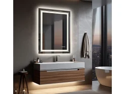 Espejo de baño LED 80x60cm espejo de pared retroiluminado con iluminación antivaho 80x60cm