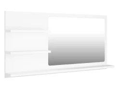 Espejo de baño madera contrachapada blanco 90x10,5x45 cm ES142185