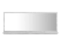 Espejo de baño madera contrachapada gris hormigón 90x10,5x37 cm ES755948