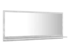 Espejo de baño madera contrachapada gris hormigón 90x10,5x37 cm ES755948