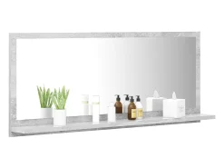 Espejo de baño madera contrachapada gris hormigón 90x10,5x37 cm ES755948
