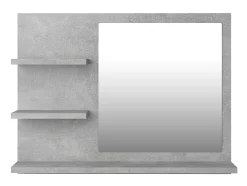 Espejo de baño madera contrachapada gris hormigón 60x10,5x45 cm ES274293