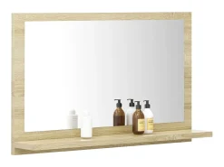 Espejo de baño madera contrachapada color roble 60x10,5x37 cm ES234679
