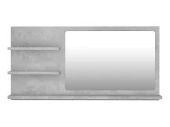 Espejo de baño madera contrachapada gris hormigón 90x10,5x45 cm ES103386