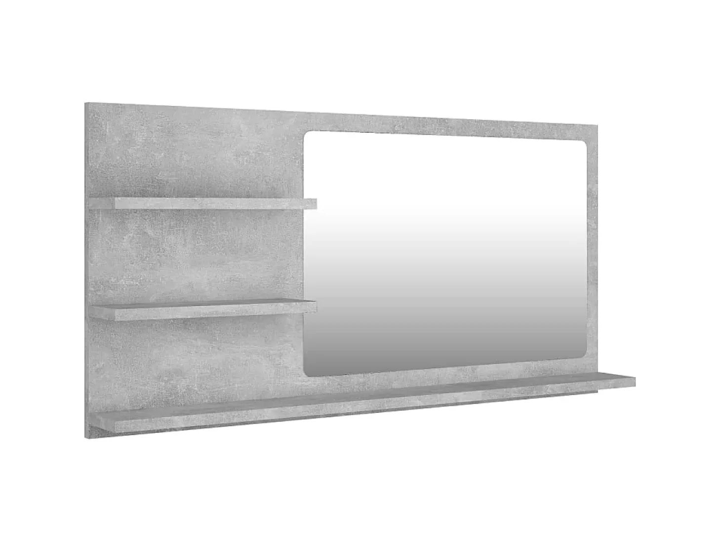 Espejo de baño madera contrachapada gris hormigón 90x10,5x45 cm ES103386