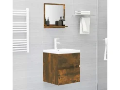 Espejo de baño madera contrachapada roble ahumado 40x10,5x37 cm ES981162
