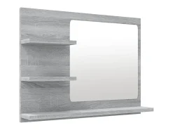 Espejo de baño madera contrachapada gris Sonoma 60x10,5x45 cm ES394220