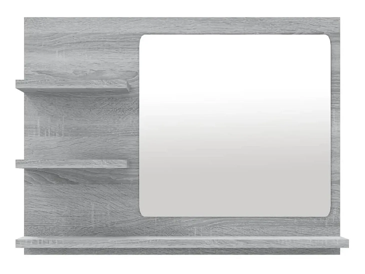 Espejo de baño madera contrachapada gris Sonoma 60x10,5x45 cm ES394220