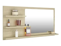 Espejo de baño madera contrachapada roble Sonoma 90x10,5x45 cm ES249897