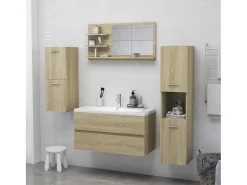 Espejo de baño madera contrachapada roble Sonoma 90x10,5x45 cm ES249897