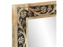 Espejo de baño madera maciza de acacia y vidrio 50x70x2,5 cm ES675940
