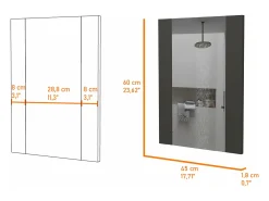 Espejo de Baño Madrid con forma rectangular Negro