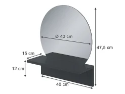 Espejo de baño negro 40x15x47.5 elyra
