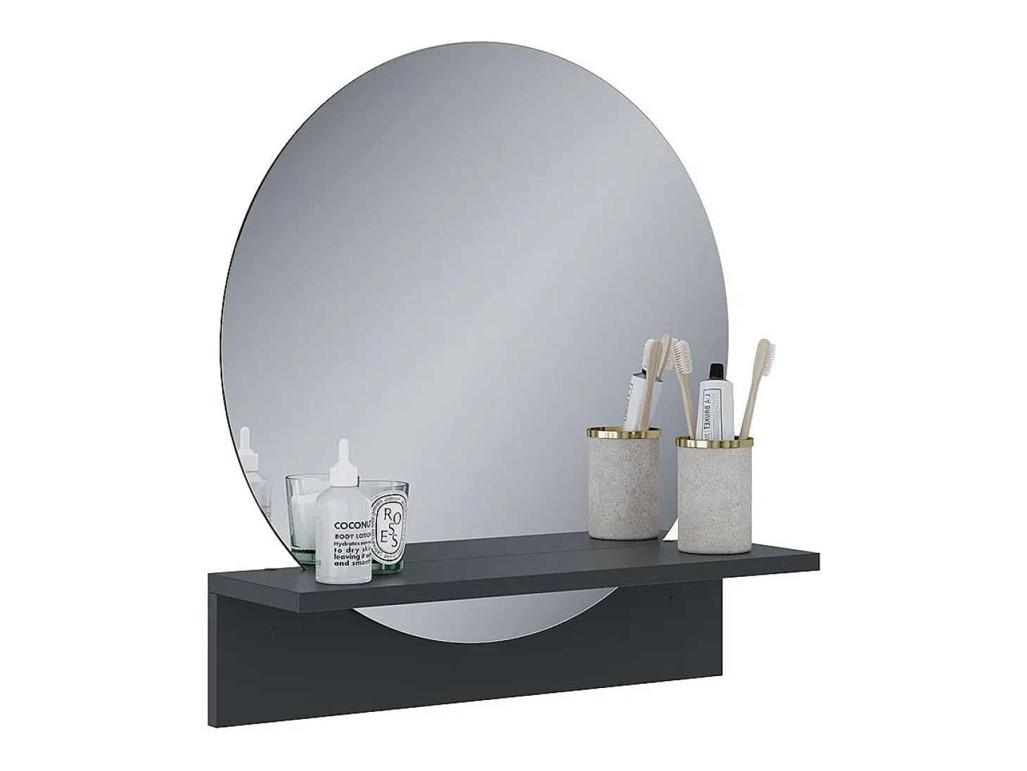 Espejo de baño negro 50x15x54.5 elyra