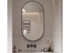 Espejo de baño ovalado 50x80 cm en cristal plateado