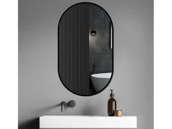 Espejo de baño ovalado 50x80 cm en cristal plateado