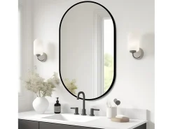 Espejo de baño ovalado 50x80 cm en cristal plateado