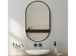 Espejo de baño ovalado 50x80 cm en cristal plateado