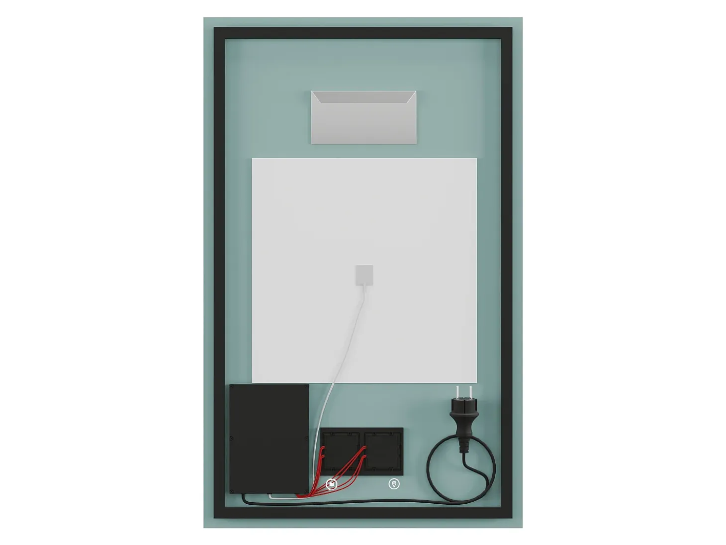 Espejo de baño rectangular con luz antivaho - 50 x 80 cm - MASUA