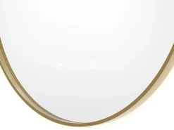 Espejo de baño redondo con luz antivaho y borde dorado - D60 cm - PEONIA