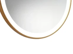 Espejo de baño redondo luces led NUMEA dorado 60x3.5x60 cm