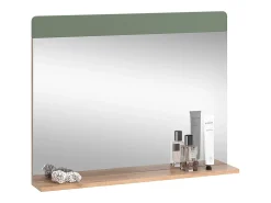 Espejo de baño roble verde/dorado 80.1x12x62 izan