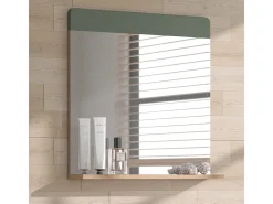 Espejo de baño roble verde/dorado 60x12x62 izan