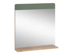 Espejo de baño roble verde/dorado 60x12x62 izan