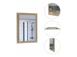 Espejo de Baño Vanguard con forma rectangular Rovere , 70 cm X 50.2 cm X 3.9 cm , Gris / plata