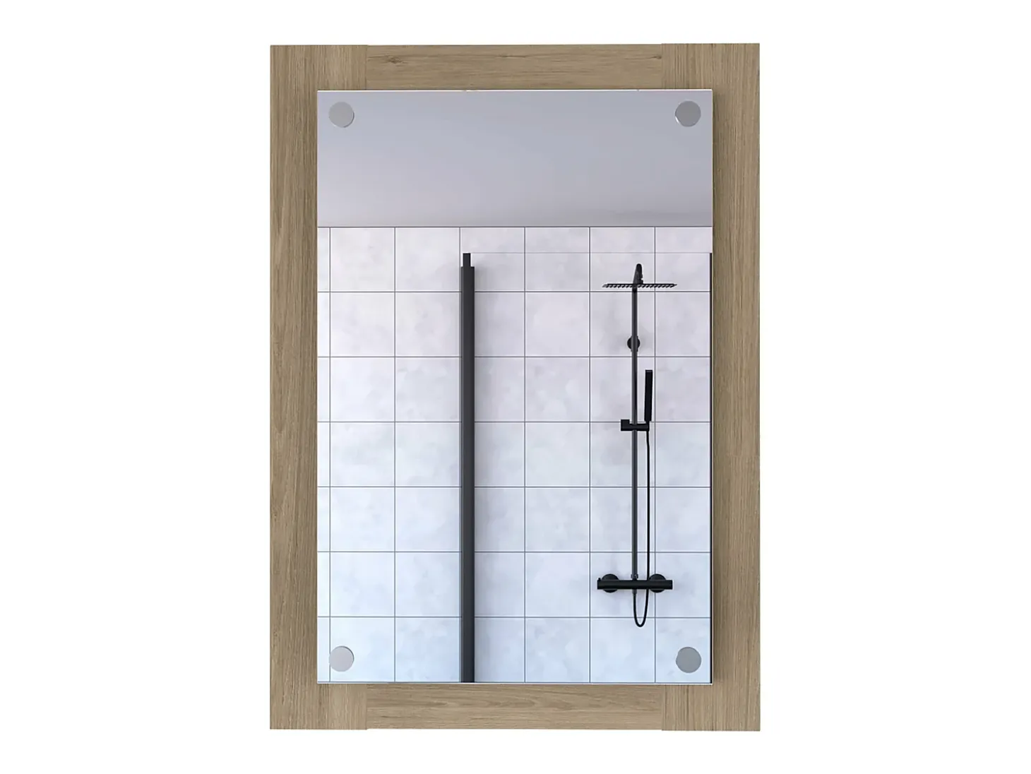 Espejo de Baño Vanguard con forma rectangular Rovere , 70 cm X 50.2 cm X 3.9 cm , Gris / plata