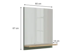 Espejo de baño verde/artesano 60x14x67 marelle
