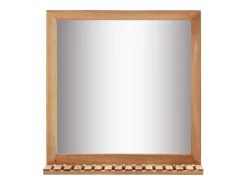 Espejo de cuarto de baño madera maciza de nogal 60x12x62 cm ES263147