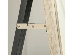 Espejo de cuerpo entero con marco de madera natural y blanca, 162,6x53,5 cm, espejo de cuerpo entero, soporte incluido