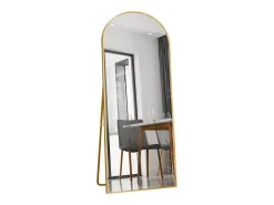 Espejo de cuerpo entero con marco fino dorado, 180 x 80 cm, espejo grande de pie, para dormitorio, vestidor y espejo de pared.