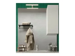 Espejo de diseño con almacenamiento, 80x110 cm, colección VITARIO, color blanco brillante.
