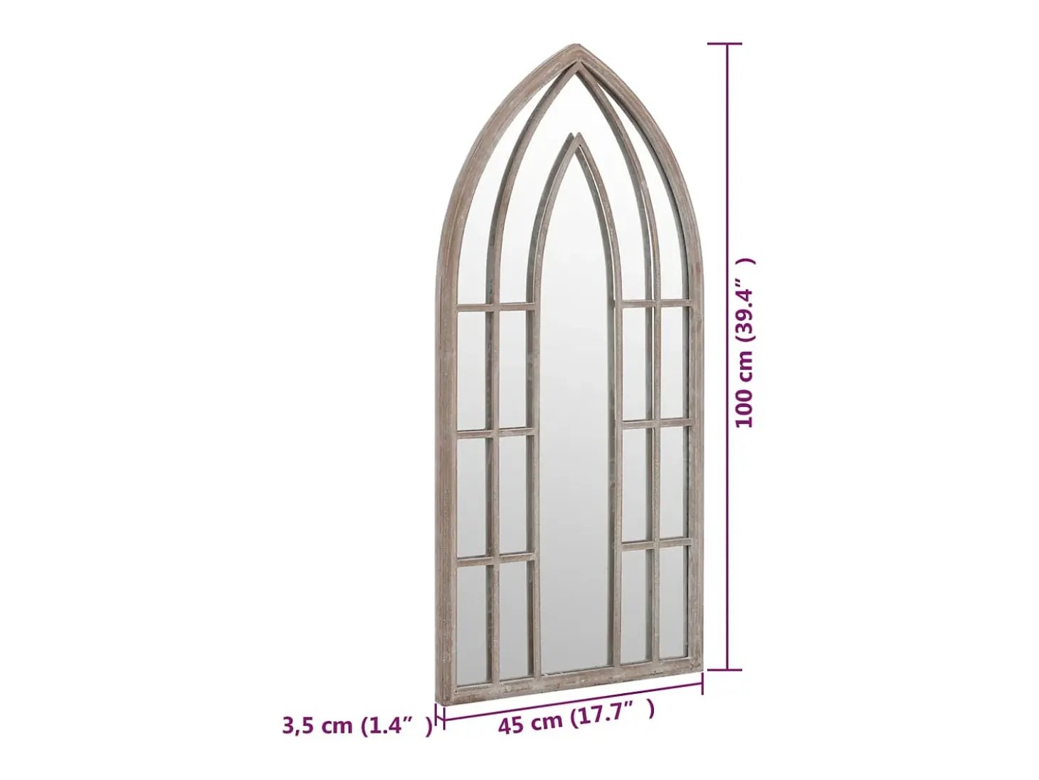 Espejo de Jardín Arena 100x45cm Hierro para uso exterior