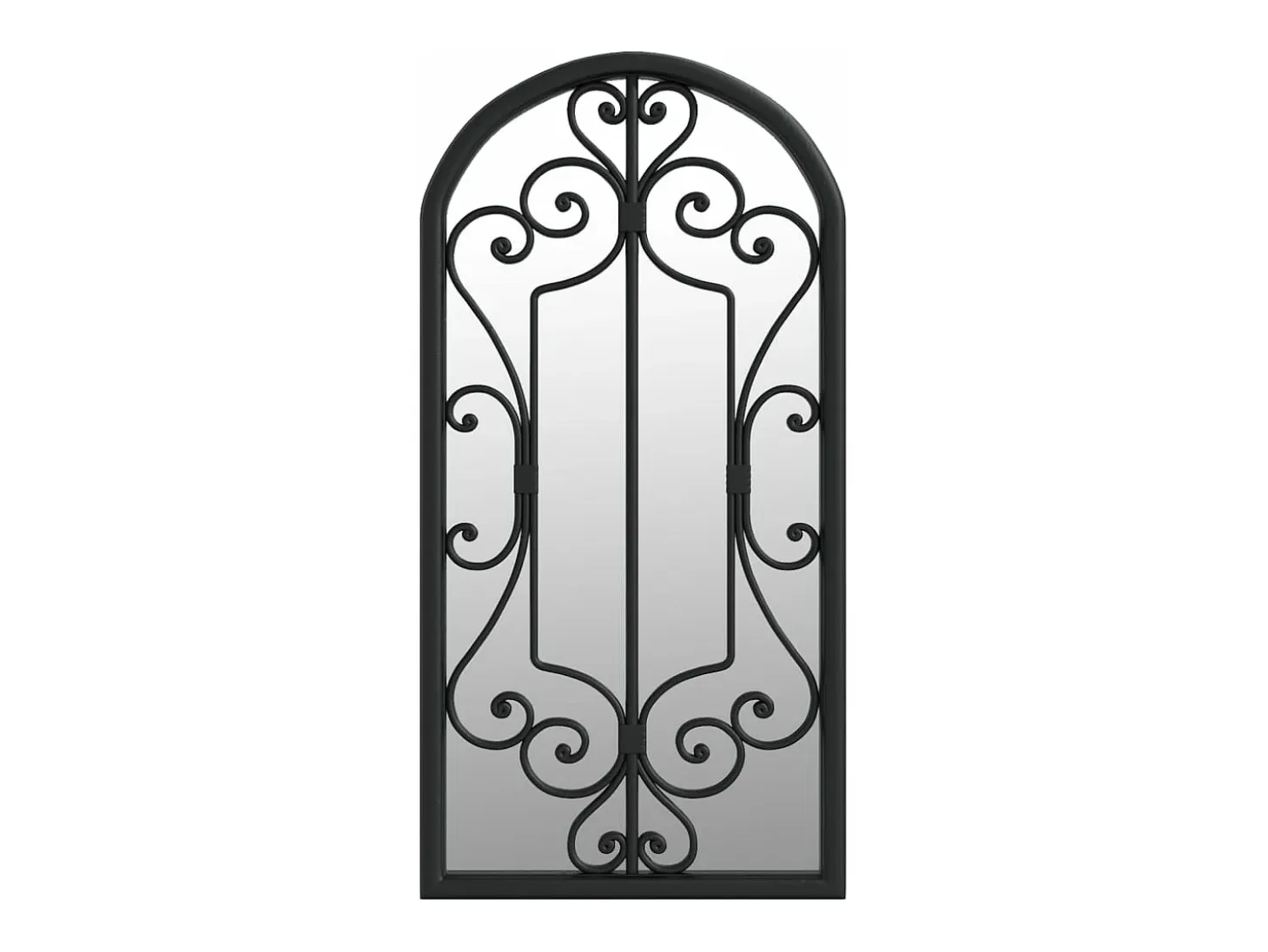 Espejo de jardín hierro negro para uso exterior 70x30 cm ES803817