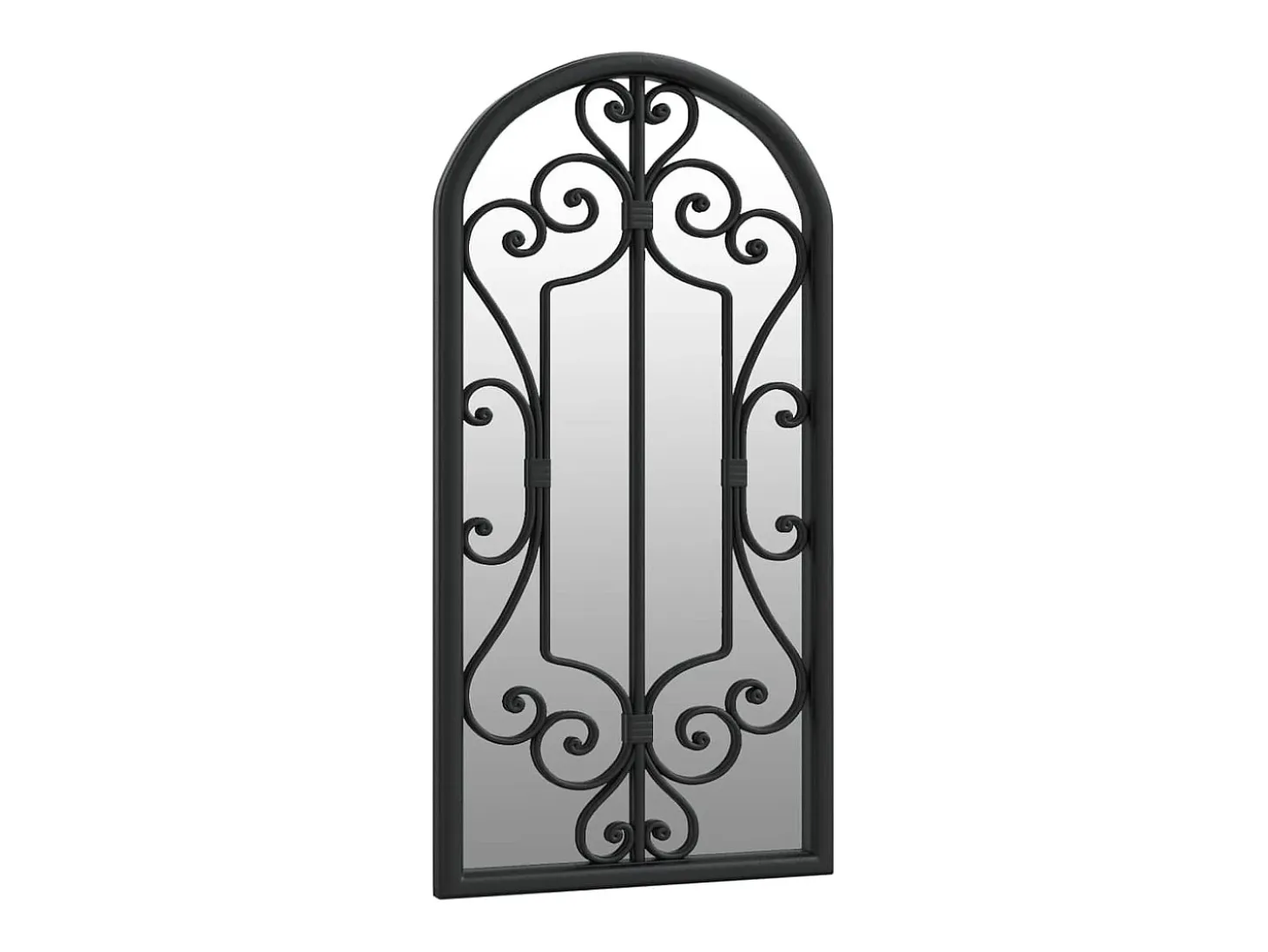 Espejo de jardín hierro negro para uso exterior 70x30 cm ES803817