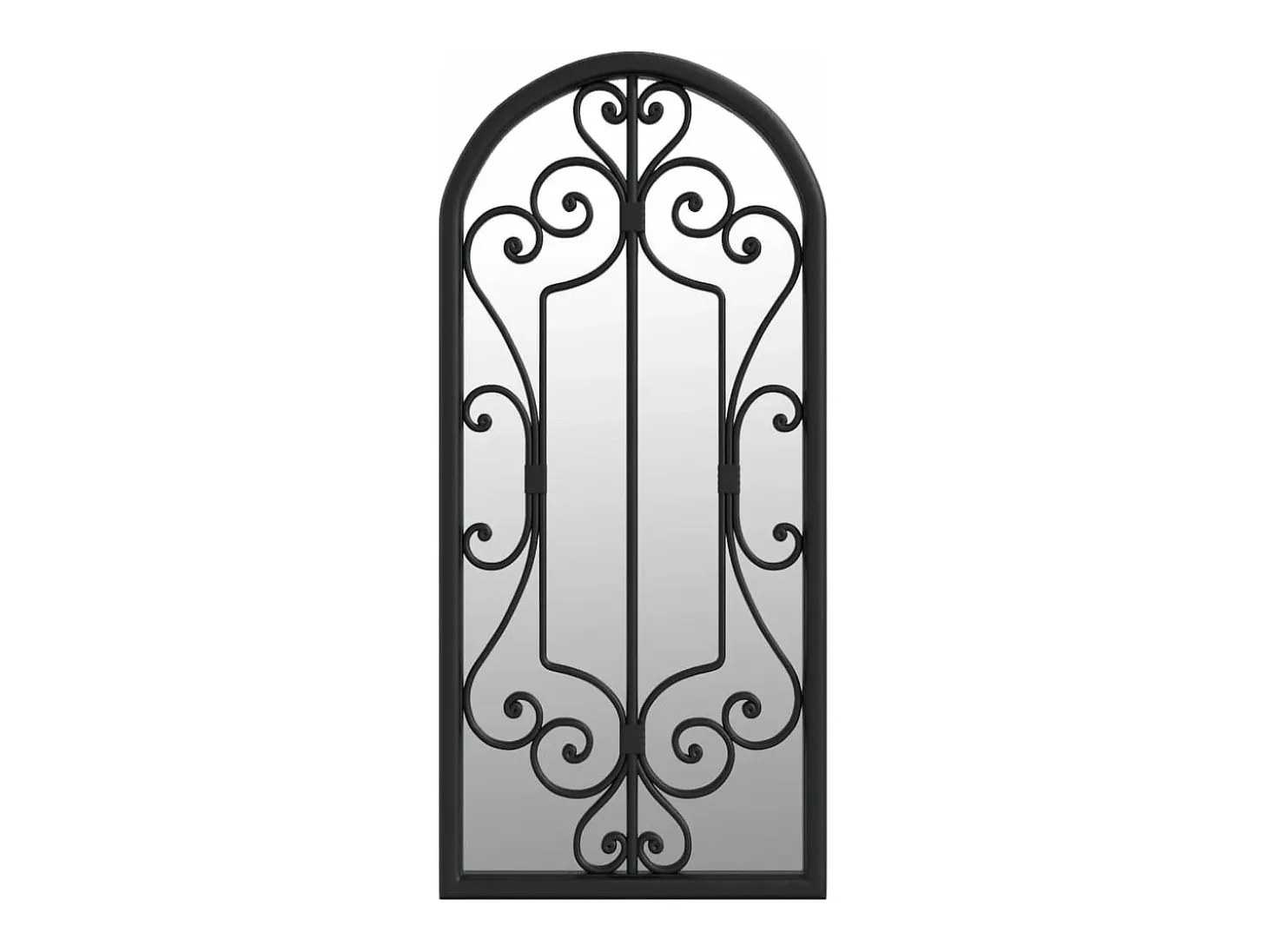 Espejo de jardín hierro negro para uso exterior 100x45 cm ES908157