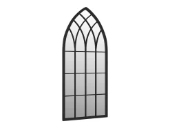 Espejo de jardín negro hierro para exterior 70x30 cm ES578232