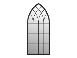 Espejo de jardín negro hierro para exterior 70x30 cm ES578232